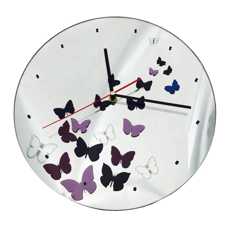 Ρολόι τοίχου Καθρέφτης με πεταλούδες - 30 εκ.