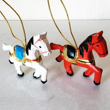 Σετ 2 διακοσμητικά Χριστουγεννιάτικα αλογάκια