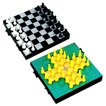 2 σε 1 μαγνητικό σκάκι και solitaire ταξιδίου