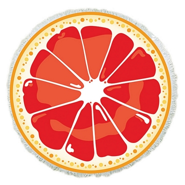 Πετσέτα θαλάσσης πορτοκάλι - Στρογγυλή με κρόσσια 150 εκ.