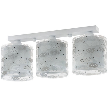 Clouds Gray τρίφωτο παιδικό φωτιστικό οροφής