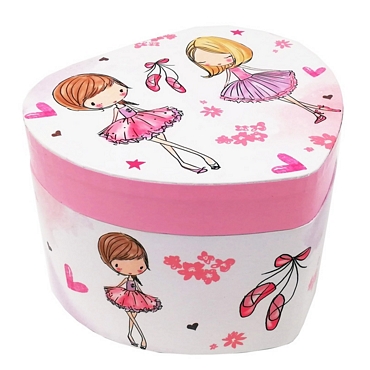 Μουσικό κουτί σε σχήμα καρδιά - Μπαλαρίνα