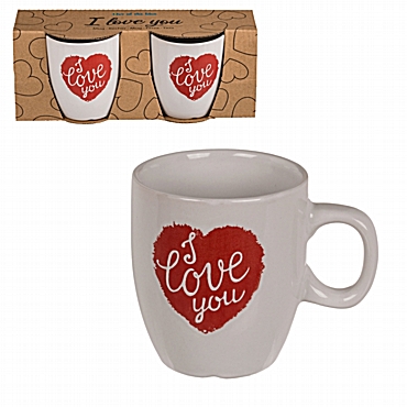 Σετ 2 κούπες καφέ - Ι love you 7,5 εκ.