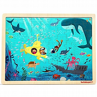 Ξύλινο παζλ Underwater World – Top bright 100 τεμ.