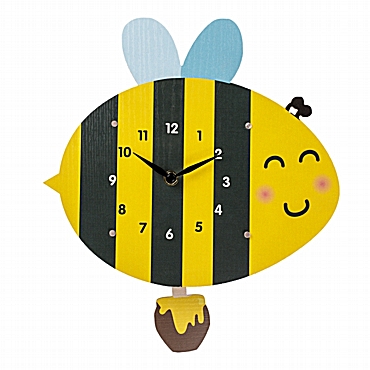 Ξύλινο ρολόι τοίχου εκκρεμές μέλισσα 33 εκ.