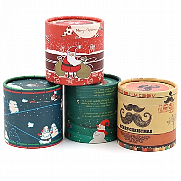 Χριστουγεννιάτικο κουτί χάρτινο στρόγγυλο - 10 εκ.