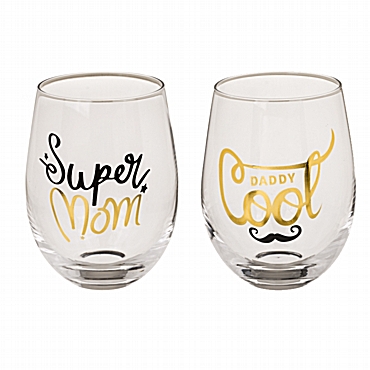 Σετ ποτήρια Super Mom & Daddy Cool - 2 τεμ.
