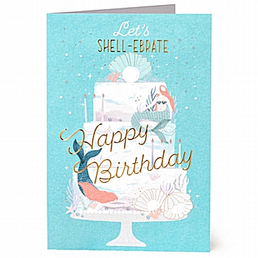 Ευχετήρια κάρτα με φάκελο Legami - Mermaid cake | 17x11.5 εκ.