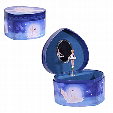 Μουσικό κουτί σε σχήμα καρδιά - Λίμνη των κύκνων