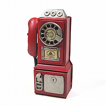 Κόκκινο διακοσμητικό τηλέφωνο - 15,5 εκ.