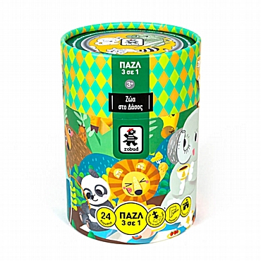 Παιδικό παζλ 3 σε 1 Ζώα στο δάσος - 24 τεμ.
