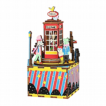 Ξύλινο DIY μουσικό κουτί Phone Booth - Robotime