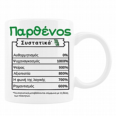 Κούπα με ζώδιο - Παρθένος συστατικά