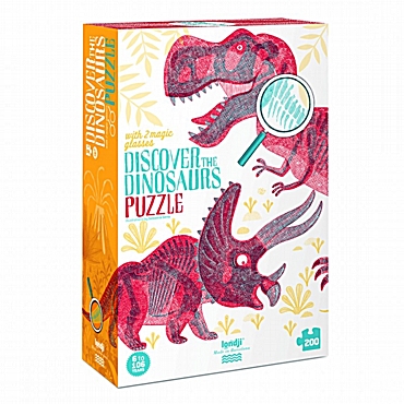 Londji Παζλ με χρωματικούς φάκους - Ανακαλύψτε τους δεινόσαυρους | 200 τεμ.