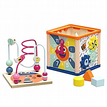 Ξύλινος κύβος δραστηριοτήτων Κήπος 5 σε 1 - Top Bright