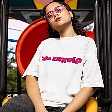 Oversized t-shirt Άι σιχτίρ - γυναικείο λευκό