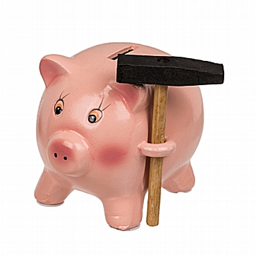 Κουμπαράς γουρουνάκι με σφυρί - 12,5 εκ.