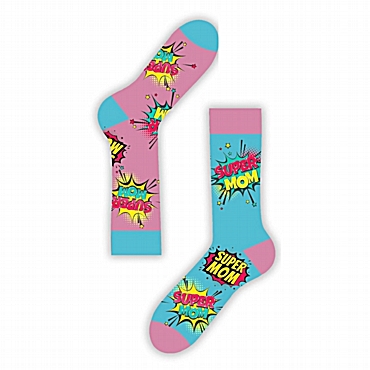 Unisex κάλτσες με διαφορετικό σχέδιο - Super mom