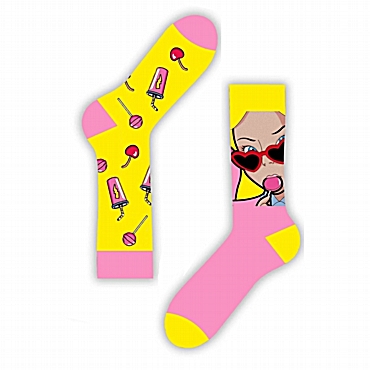 Unisex κάλτσες με διαφορετικό σχέδιο - Cherry & candy