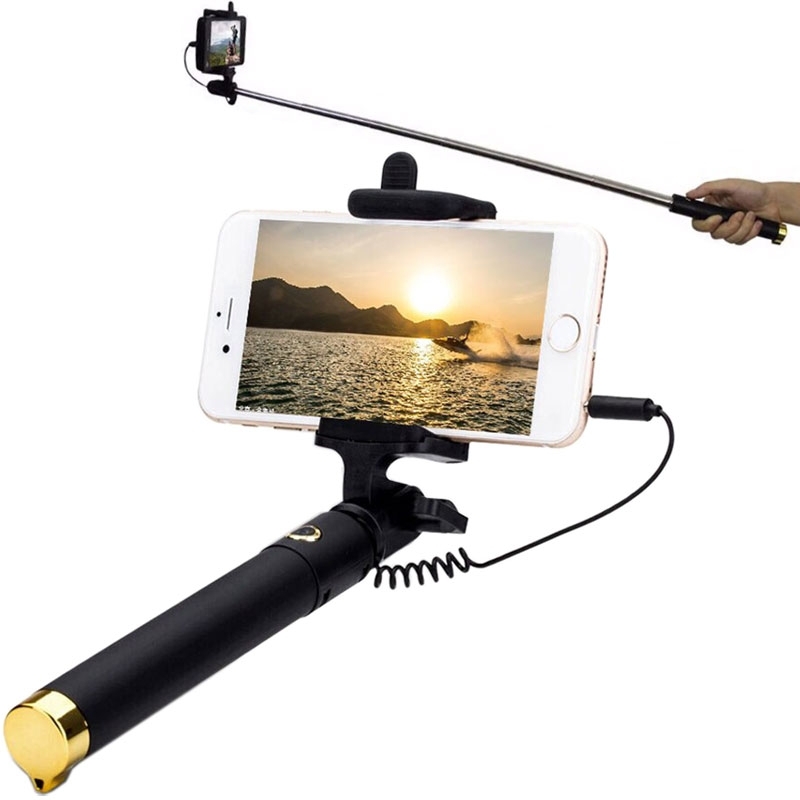 Selfie Stick με κουμπί και καλώδιο Jack 3,5 mm