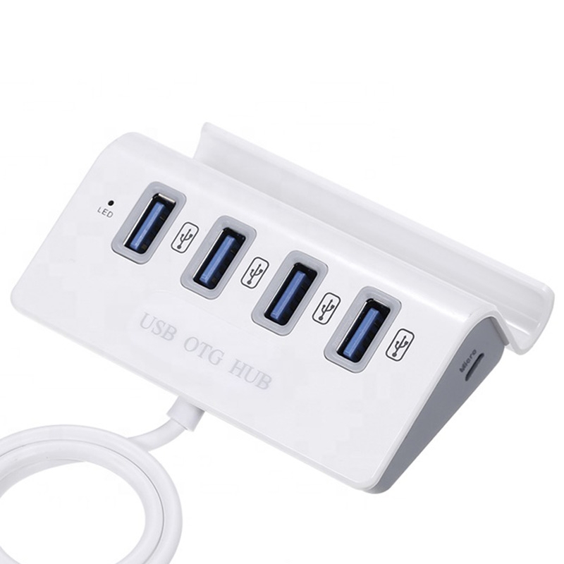 USB OTG HUB με 4 θέσεις και βάση κινητού