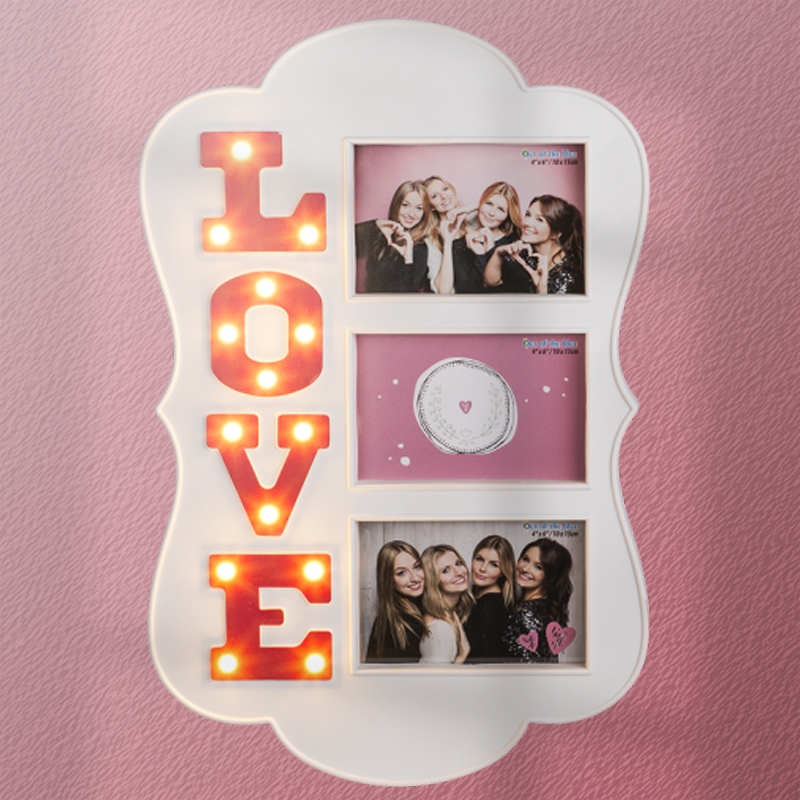 Φωτιζόμενη επιτοίχια κορνίζα Love με 14 led 