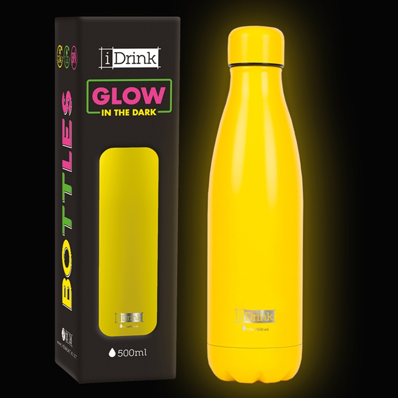 Ανοξείδωτο παγούρι θερμός i DRINK glow in the dark κίτρινο 500ml