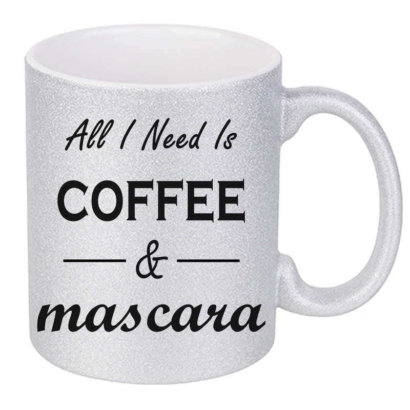Glitter κούπα - Mascara and coffee