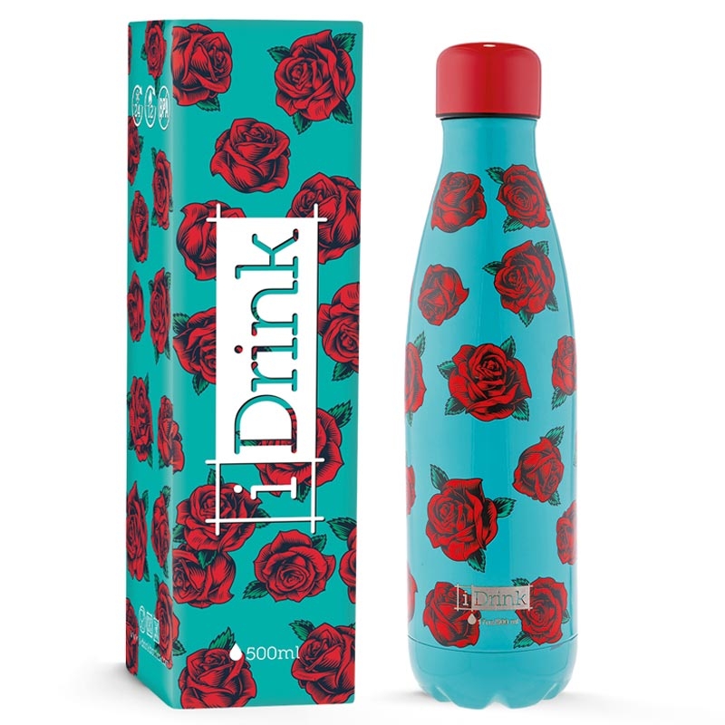 Ανοξείδωτο παγούρι θερμός i DRINK Tattoo Rose 500ml