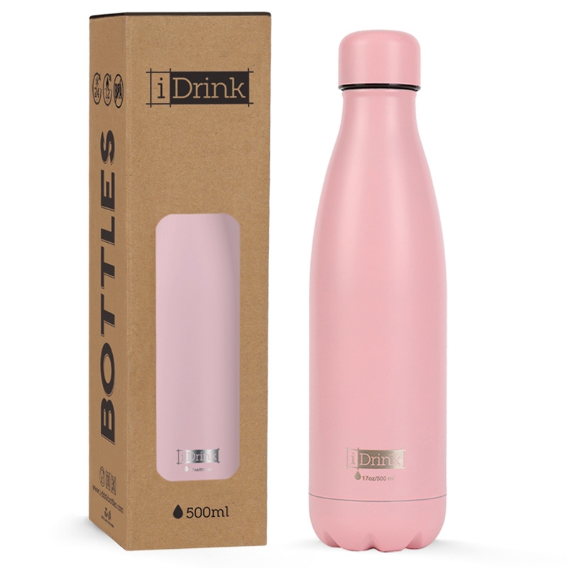 Ανοξείδωτο παγούρι θερμός i DRINK Pastel Pink 500ml