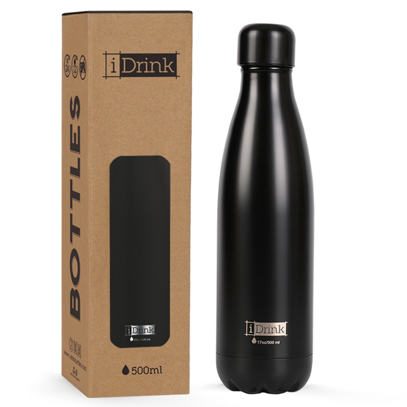 Ανοξείδωτο παγούρι θερμός i DRINK Black 500ml