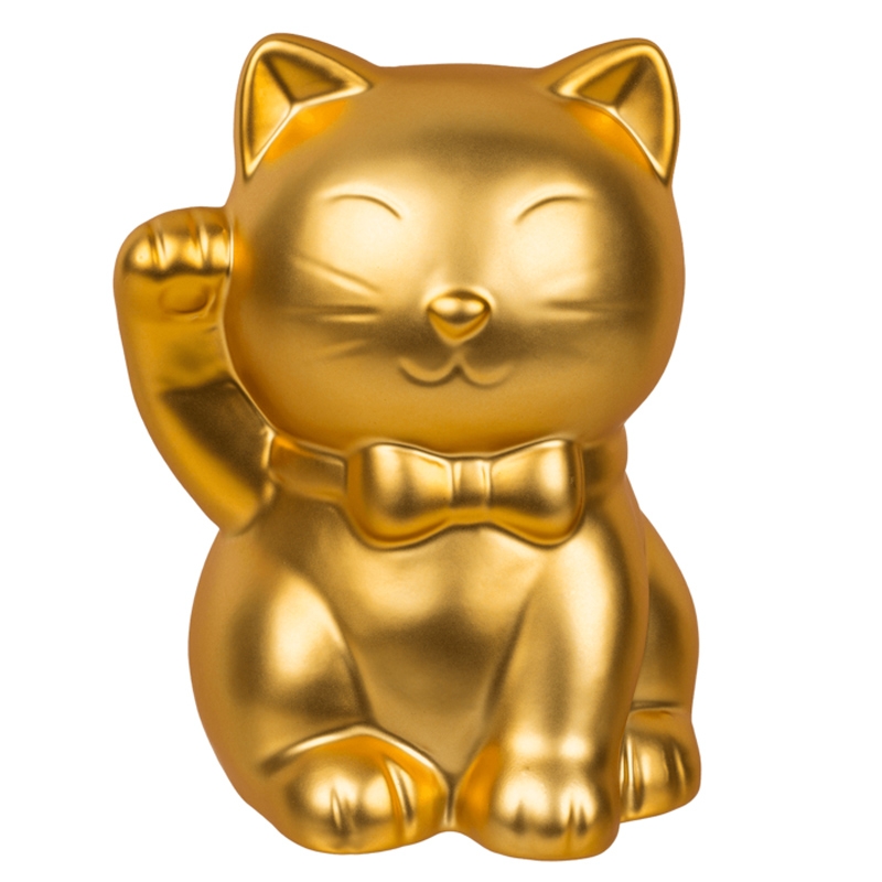 Κουμπαράς τυχερή γάτα χρυσή - 15 εκ.