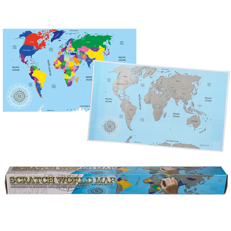 Παγκόσμιος χάρτης ξυστό - 88 εκ.