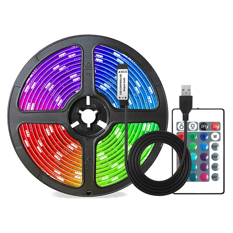 Ταινία Led RGB 5050 USB με τηλεχειριστήριο - 5 μέτρα