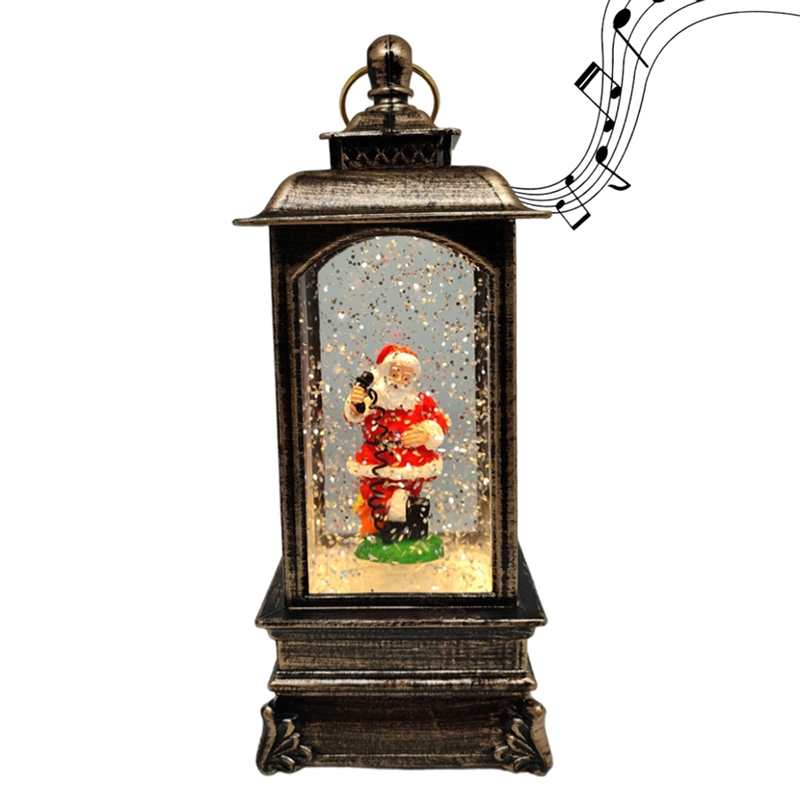 Χριστουγεννιάτικο διακοσμητικό φανάρι με μουσική - 21 εκ.