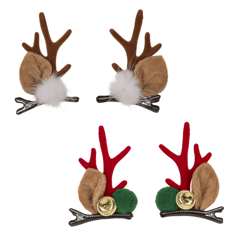 Σετ 2 χριστουγεννιάτικα clips μαλλιών - Τάρανδος