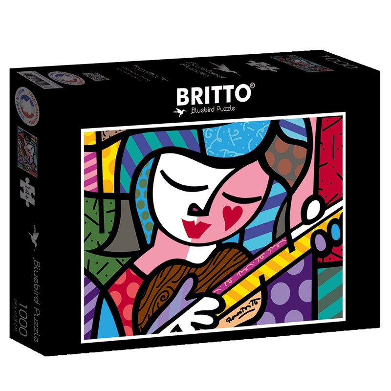 Παζλ Bluebird Romero Britto - Girl with guitar - 1000 τεμ.