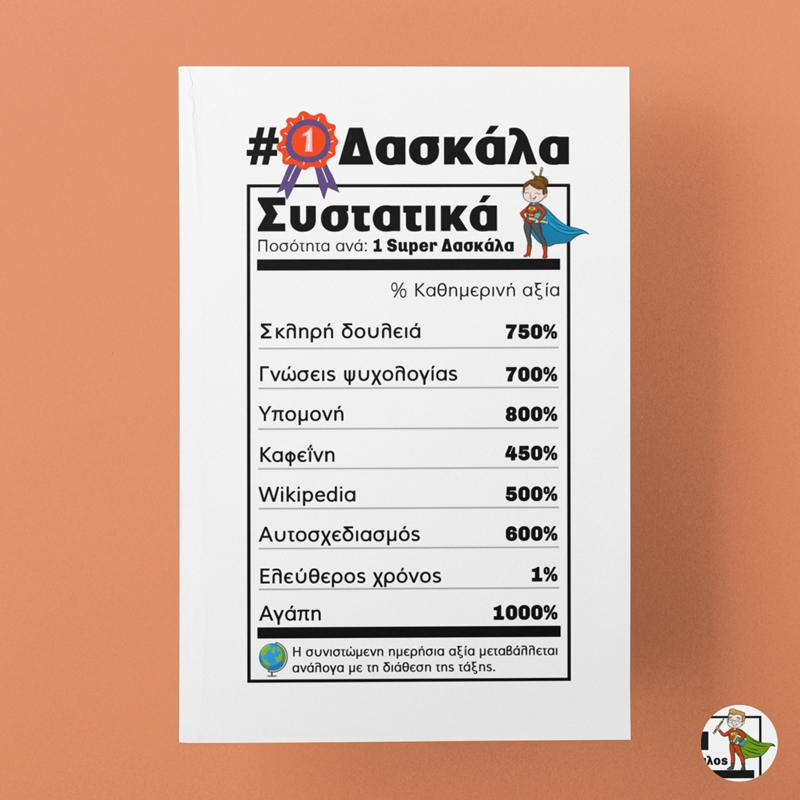 Τετράδιο σημειώσεων -  Δασκάλα/Δάσκαλος συστατικά