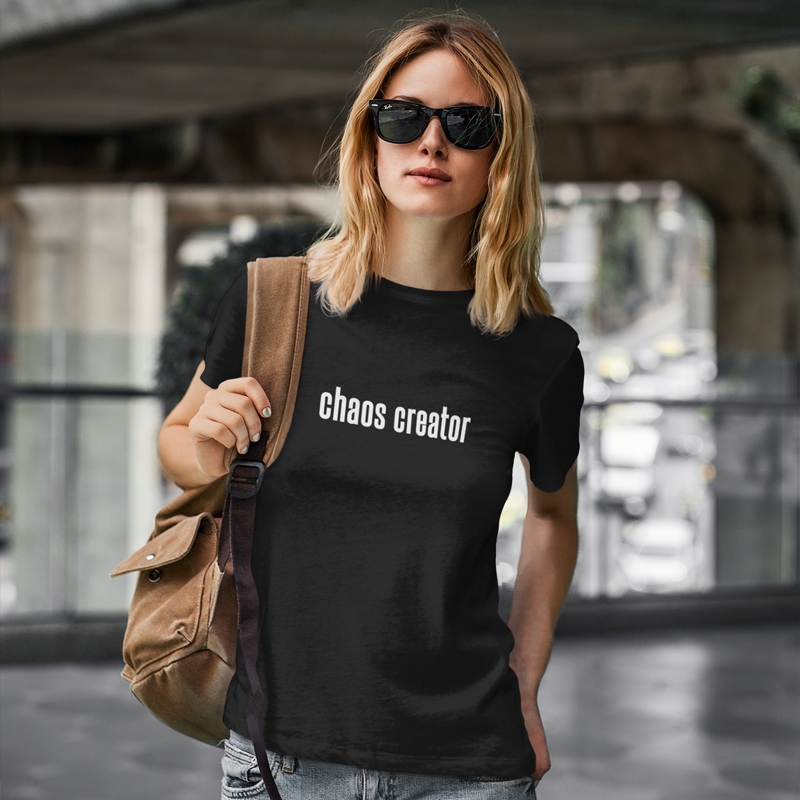 T-shirt Chaos creator - γυναικείο μαύρο