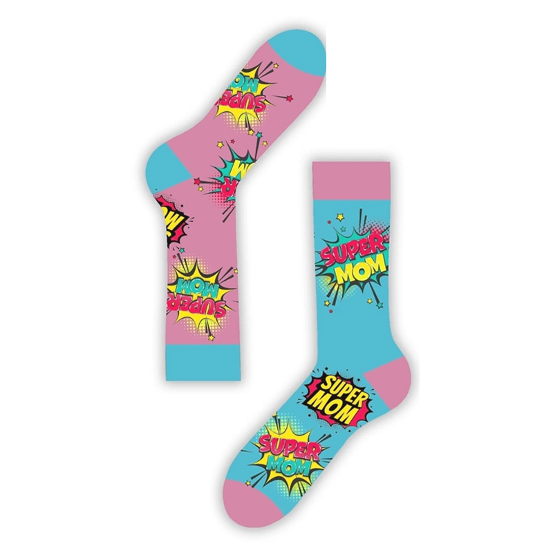 Unisex κάλτσες με διαφορετικό σχέδιο - Super mom