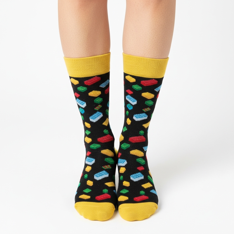 Unisex κάλτσες με σχέδιο - Τουβλάκια