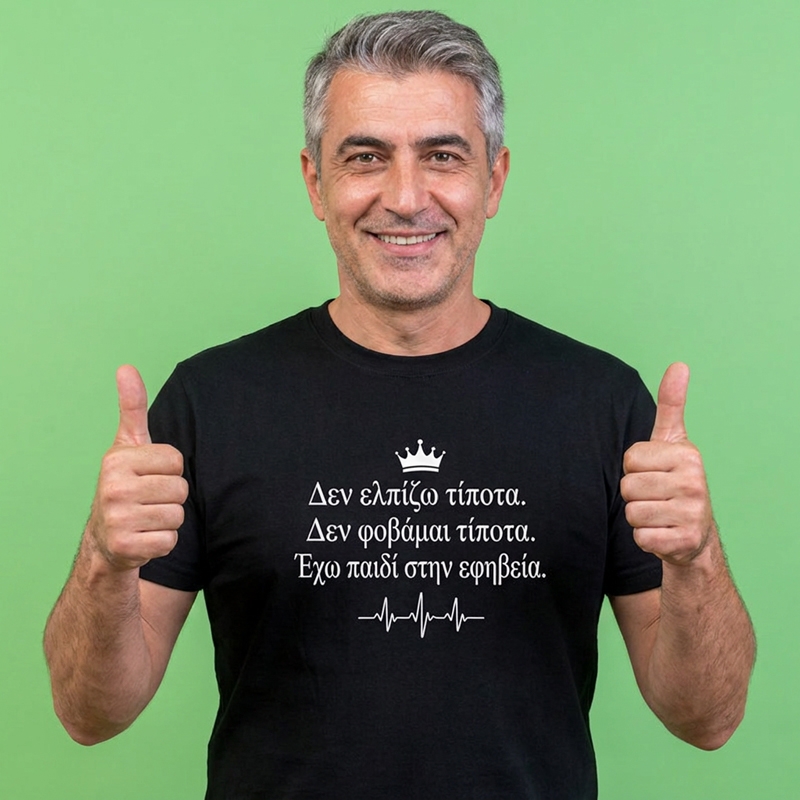T-shirt Γονιός εφήβου - ανδρικό μαύρο