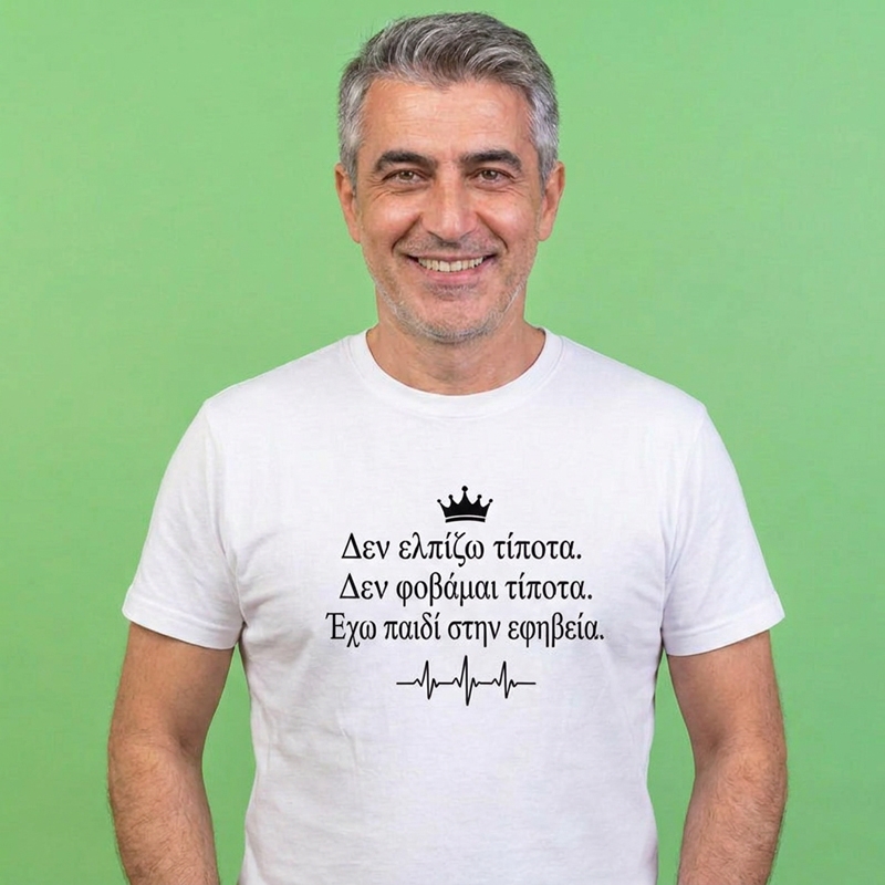 T-shirt Γονιός εφήβου - ανδρικό λευκό