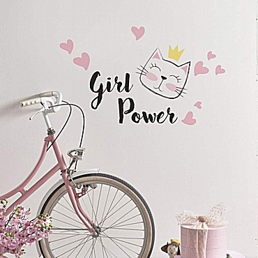 Girl Power αυτοκόλλητα με μήνυμα τοίχου M
