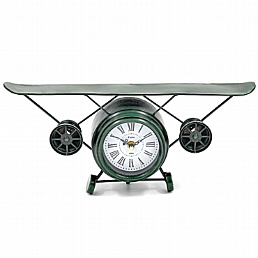 Ρολόι τοίχου επιτραπέζιο αεροπλάνο - πράσινο