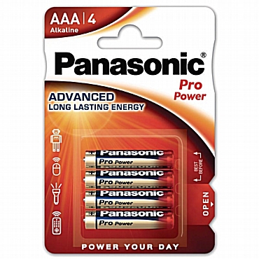 Panasonic 4 x AAA αλκαλικές μπαταρίες - Alkaline Pro Power LR03 Panasonic 4 x AAA αλκαλικές μπαταρίες - Alkaline Pro Power LR03