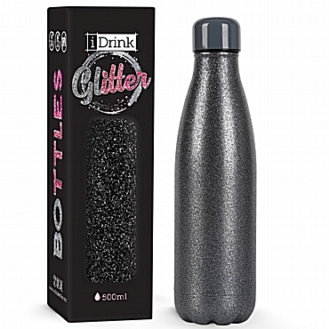 Ανοξείδωτο παγούρι θερμός i DRINK Glitter Black 500ml