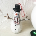 Ξύλινος διακοσμητικός χιονάνθρωπος - 10 εκ.