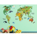 Αυτοκόλλητο τοίχου XL για παιδικό δωμάτιο World Map