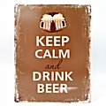 Μεταλλικός πίνακας Keep Calm Drink Beer - 33 εκ.